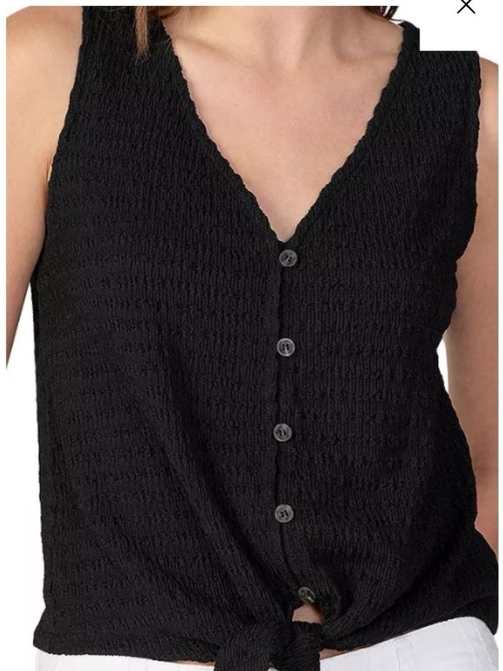 Sanctuary Black Textured Sleeveless Top
